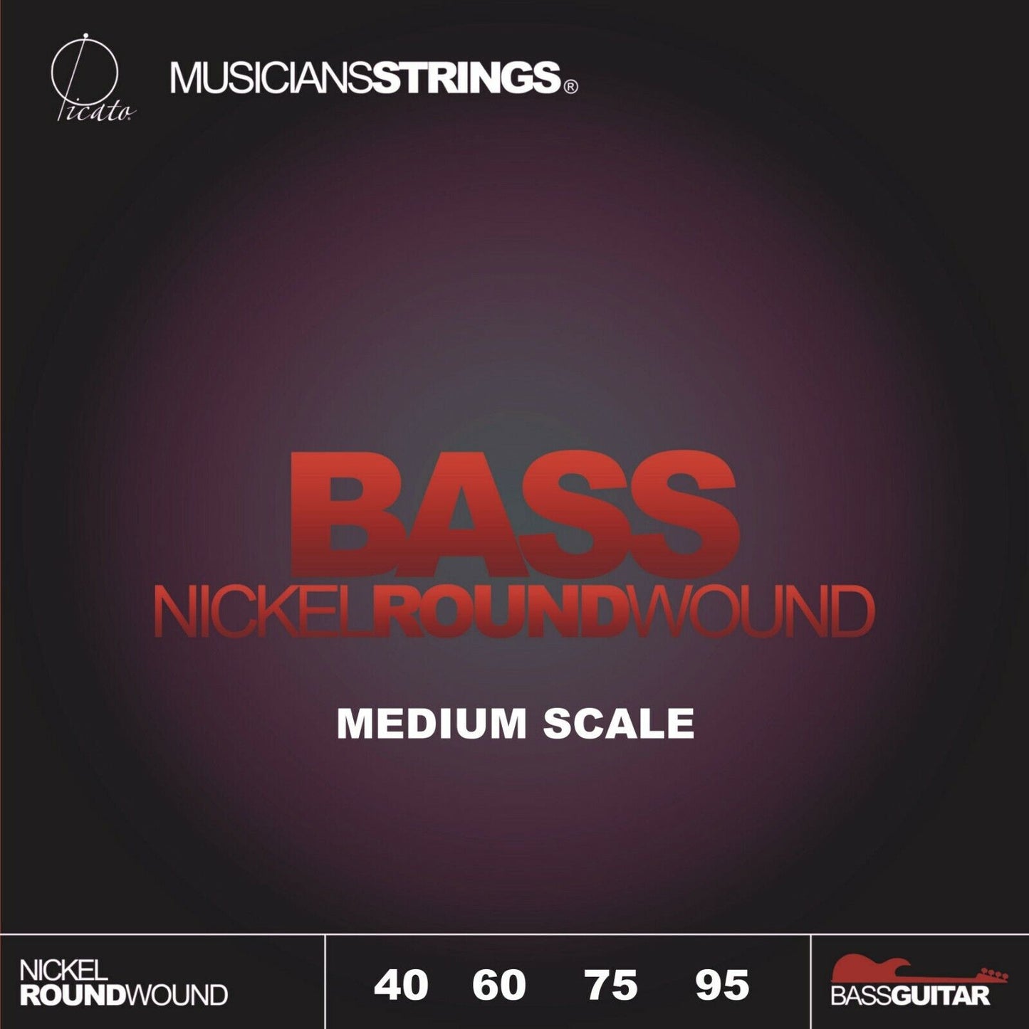 Picato Medium Scale 40-95 Medium Nickel Wound Bass Guitar Strings 97360