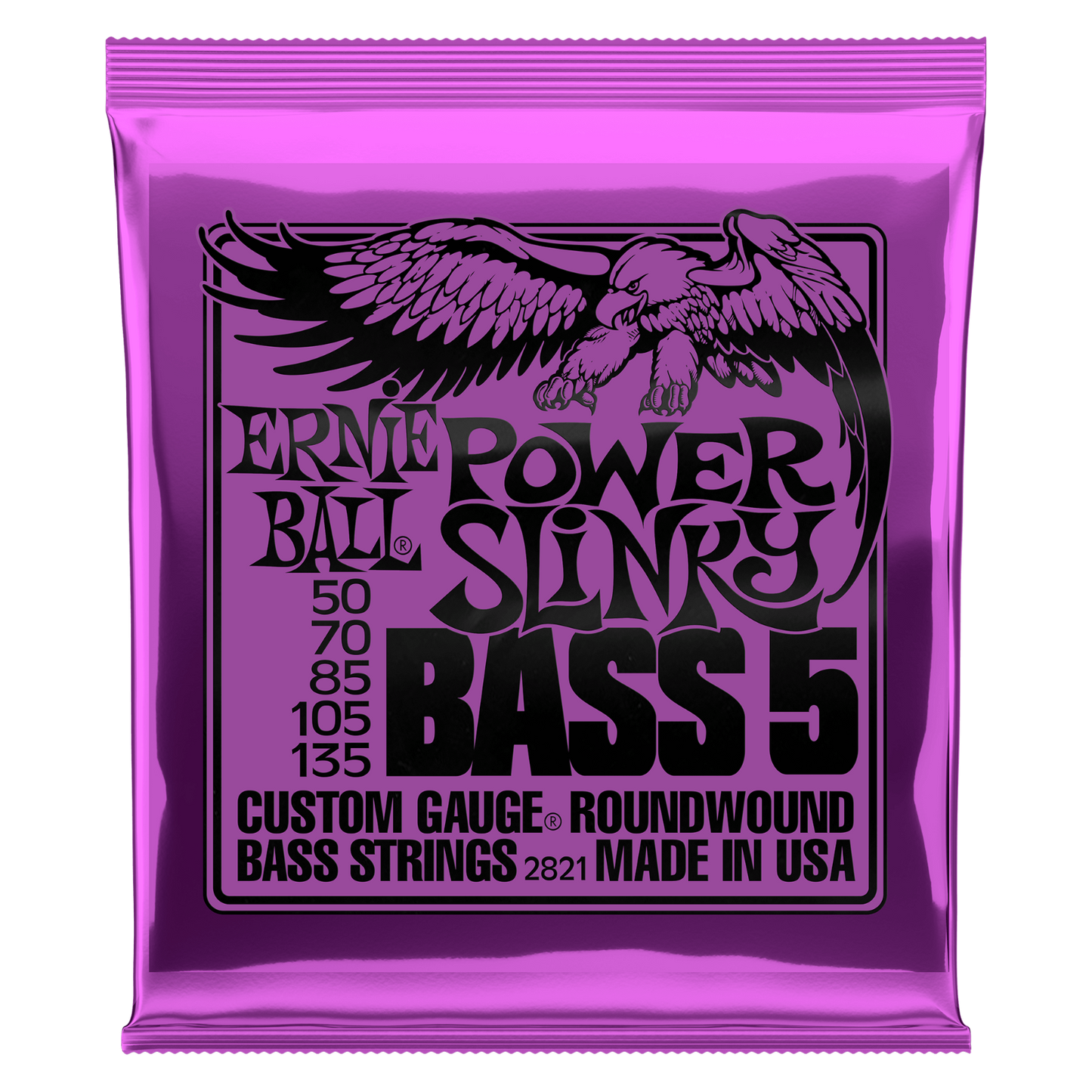 Ernie Ball 5 String Slinky Nickel Bass Strings Super Regular Power Super Long