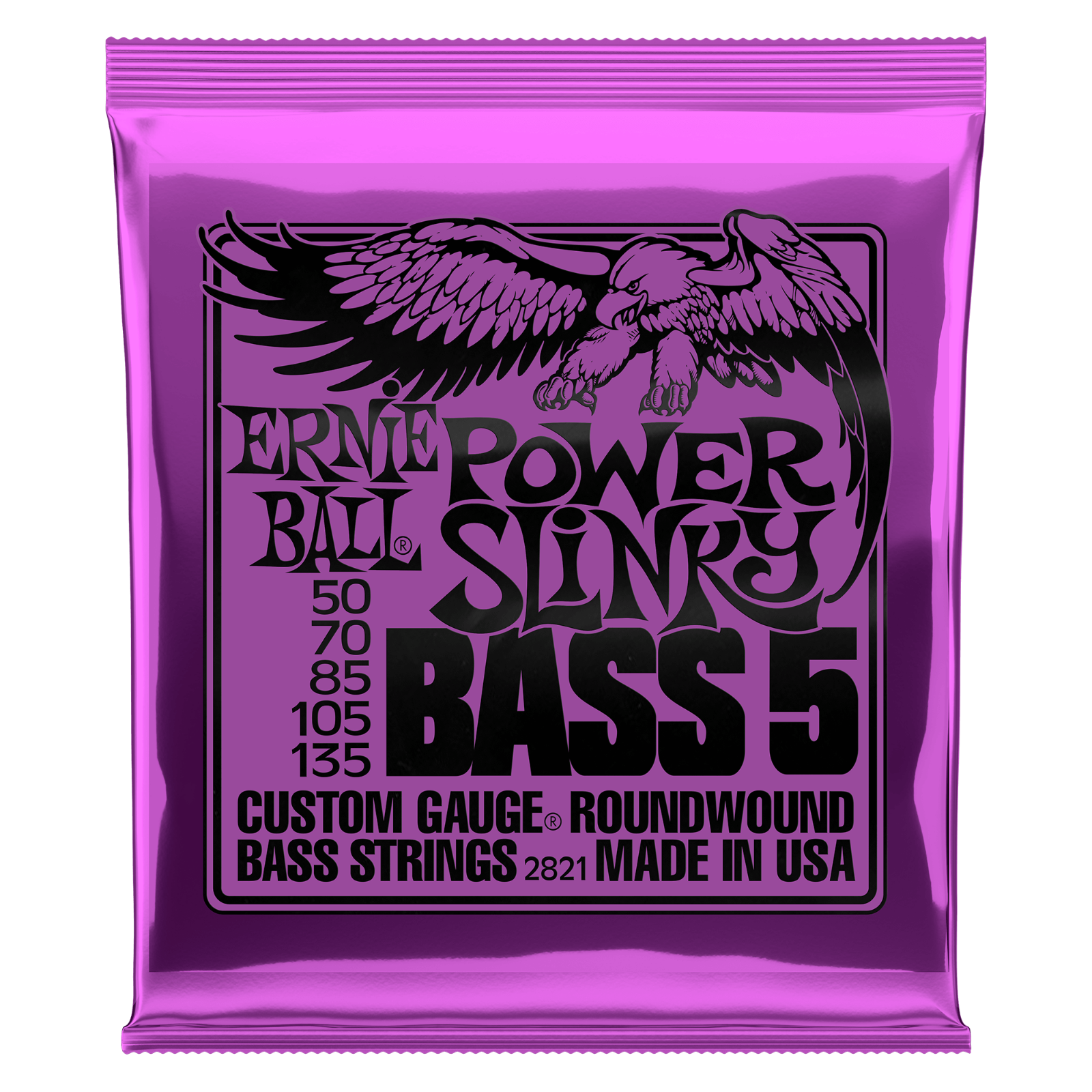 Ernie Ball 5 String Slinky Nickel Bass Strings Super Regular Power Super Long
