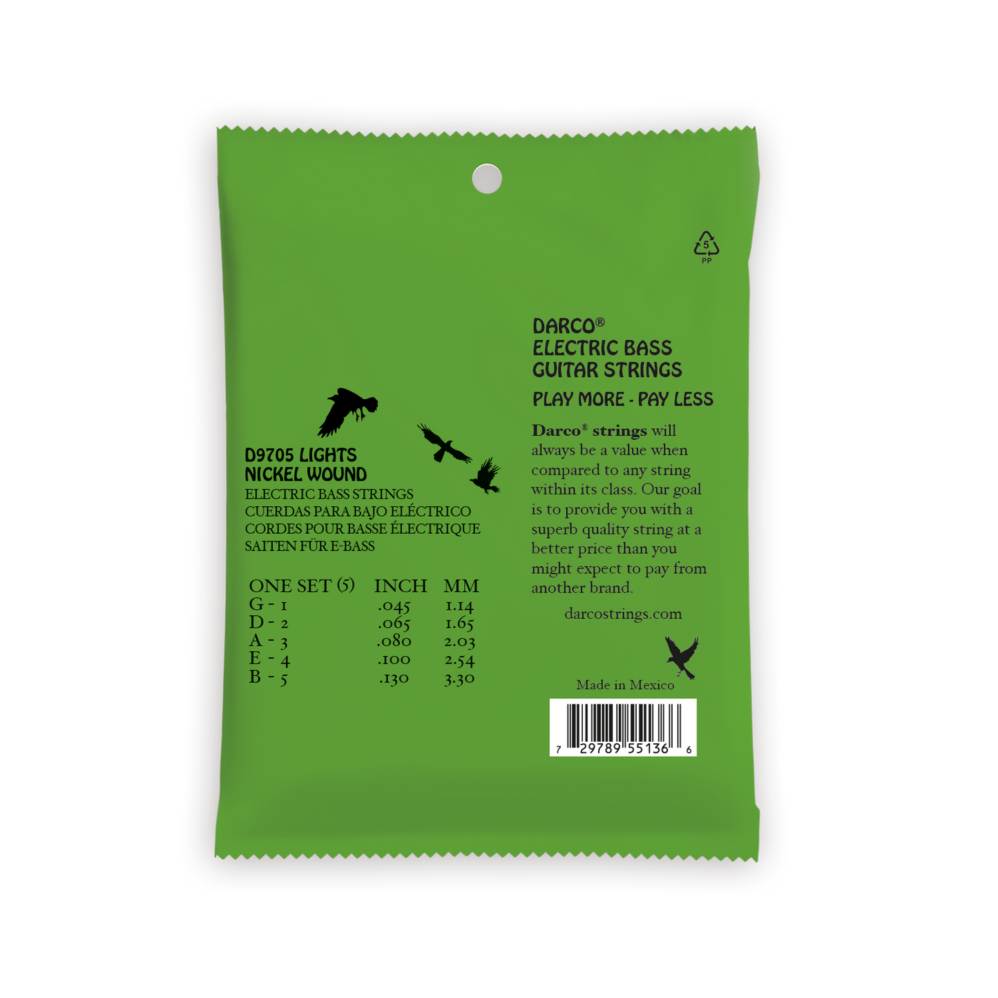 Darco by Martin Nickel Wound 4 & 5 Bass Guitar Strings