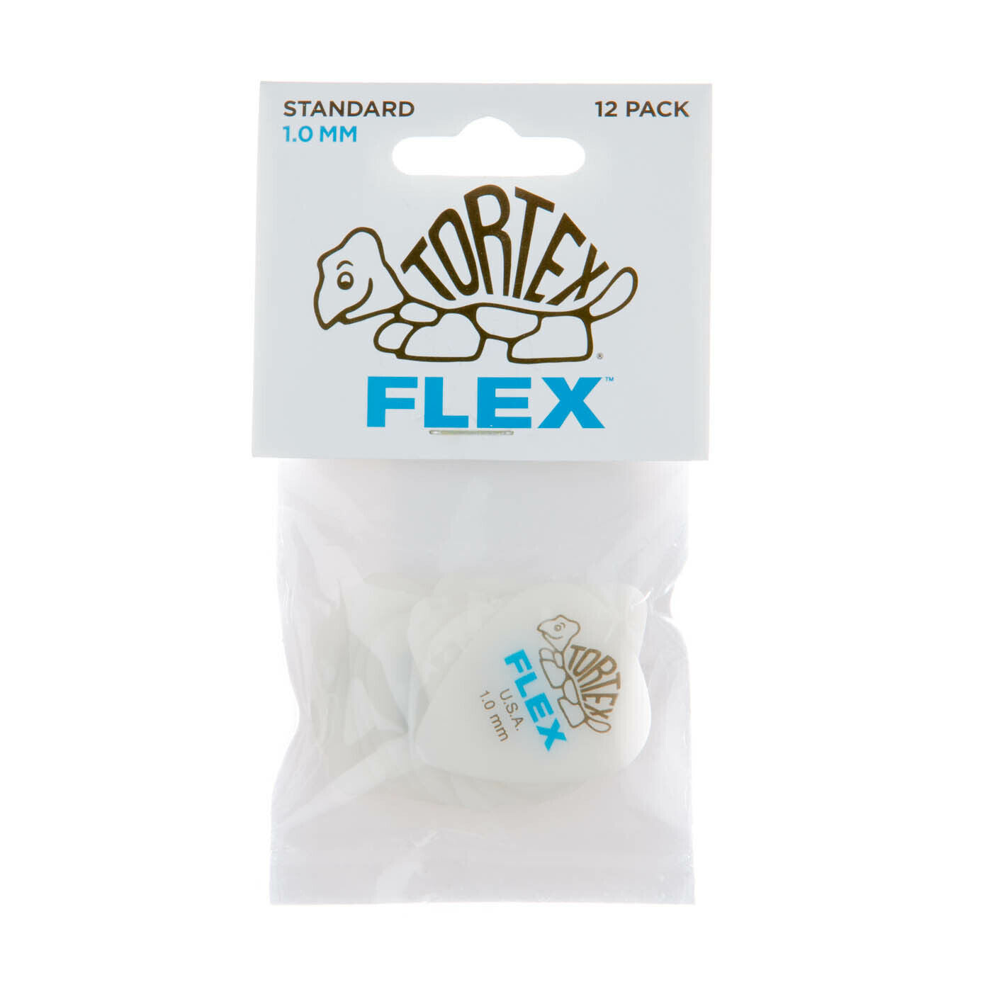 Jim Dunlop Tortex Flex Standard Grip 1.00mm Plectrums - (Bag of 12 Picks)