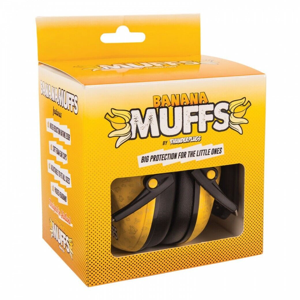 Thunderplugs Banana Muffs Headphones 25db Sound Reduction. Ideal for kids