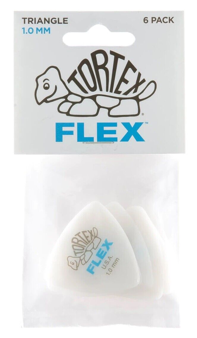 Jim Dunlop Tortex Flex Triangle 1.0mm Plectrums - 456P100 - (Bag of 6 Picks)