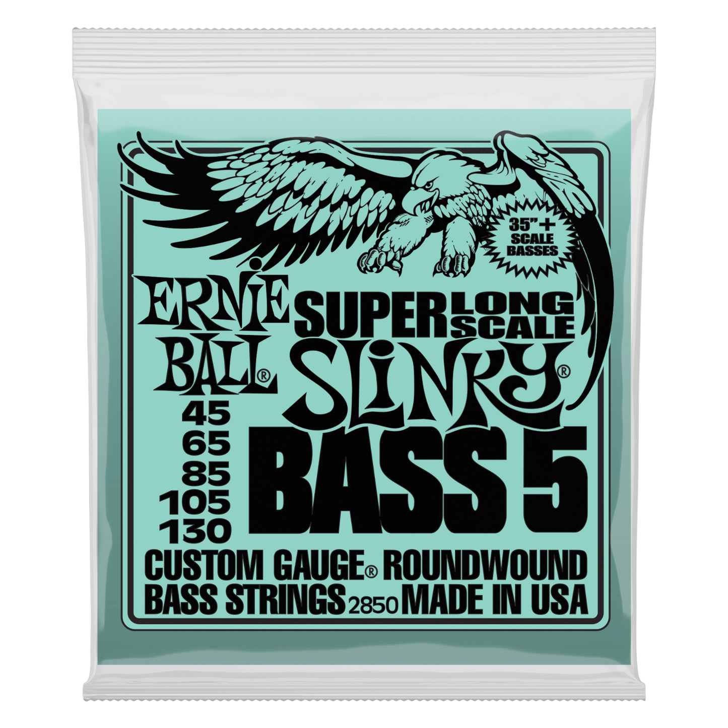 Ernie Ball 5 String Slinky Nickel Bass Strings Super Regular Power Super Long