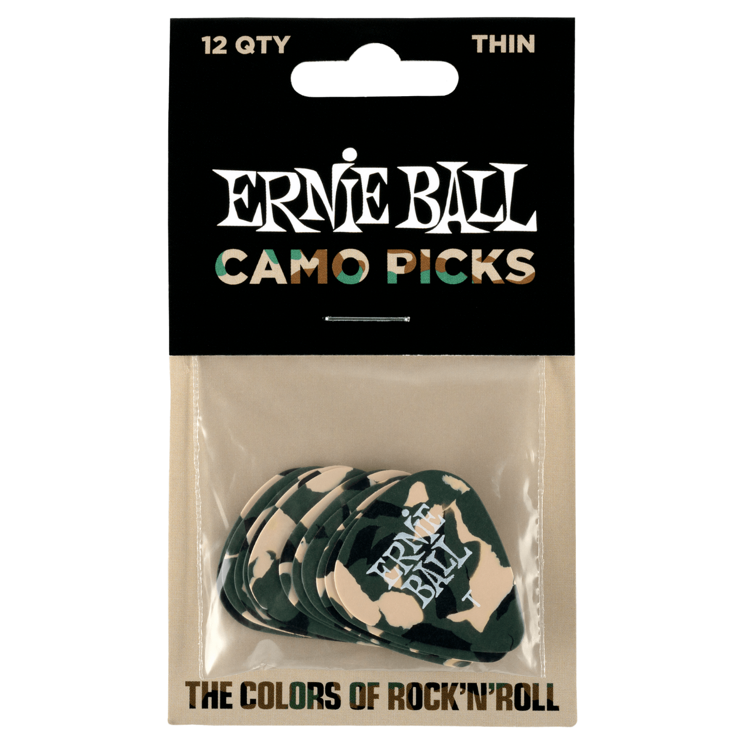 Ernie Ball Camouflage Cellulose Plectrums - Bag of 12 Picks