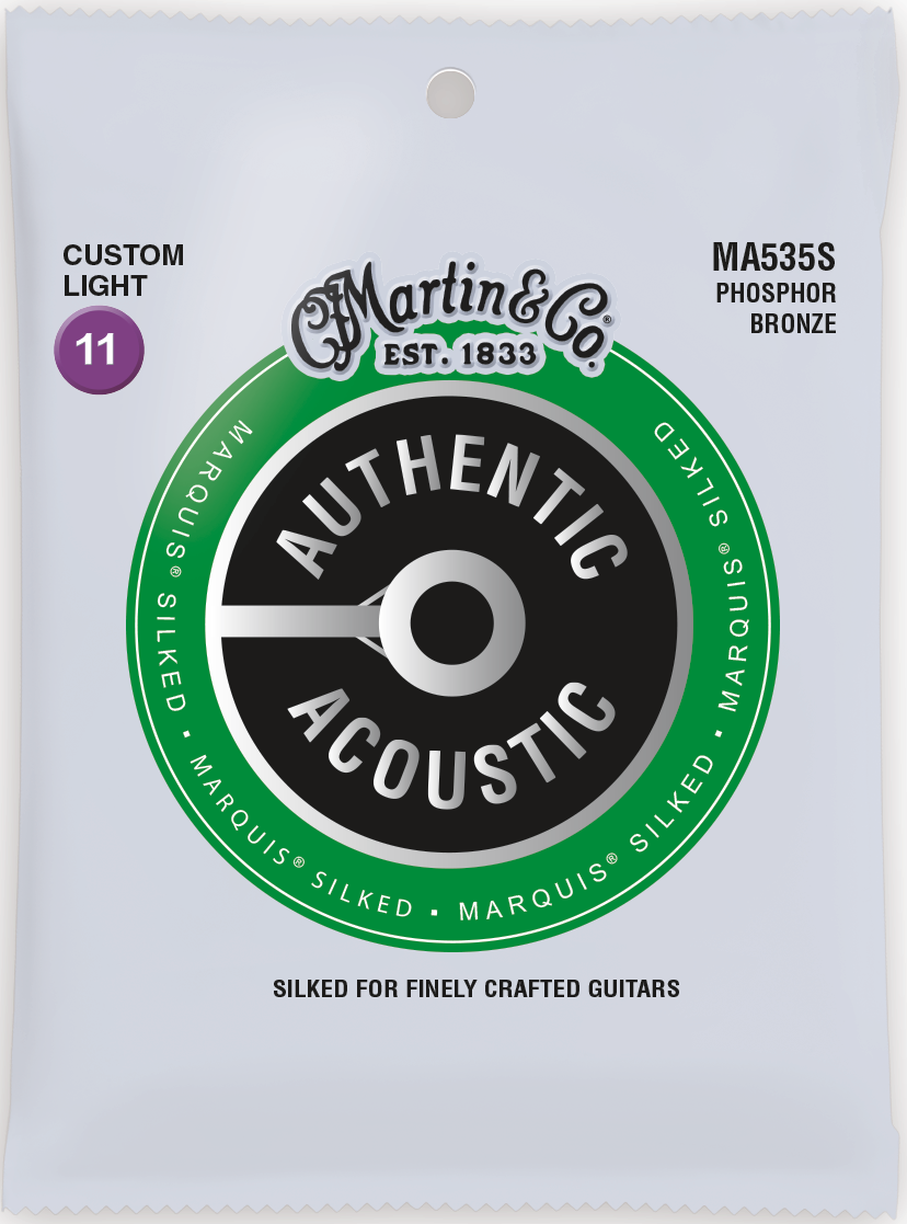 Martin Marquis Silked 11-52 Ct-Light Phos Bronze Acoustic Guitar Strings MA535S