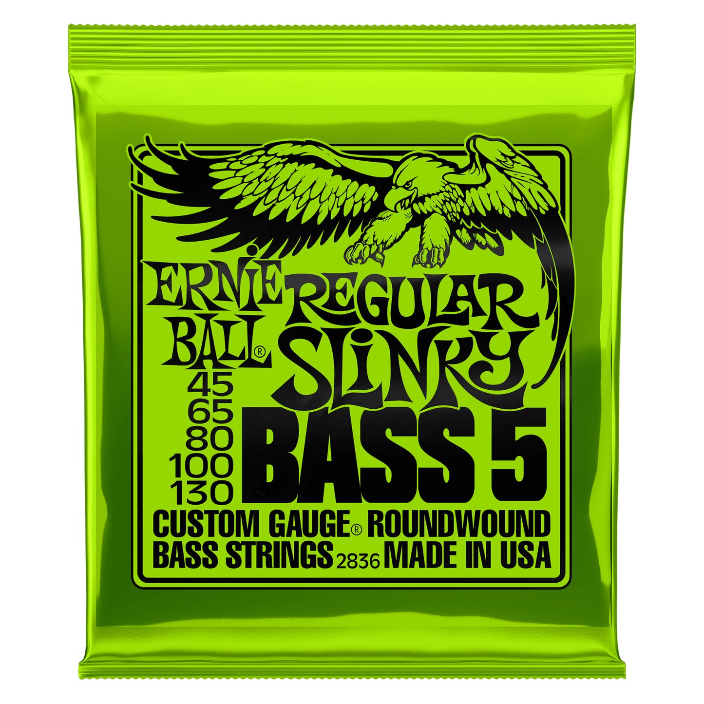 Ernie Ball 5 String Slinky Nickel Bass Strings Super Regular Power Super Long
