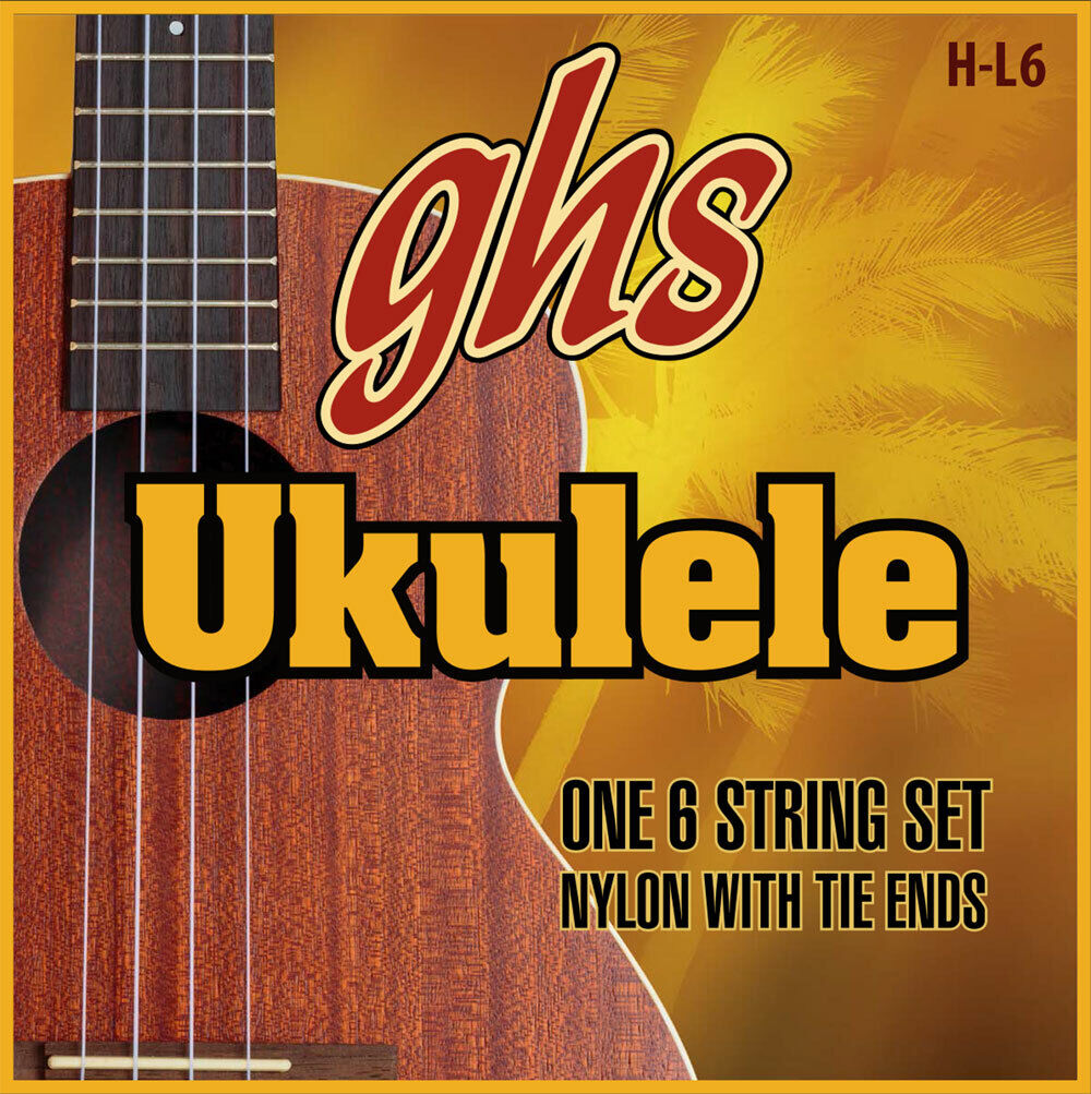 Ghs Lili'u 6 String 25-28 Black Nylon & Silverwound Tie End Ukulele Strings HL6