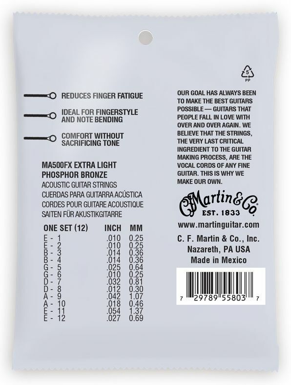 Martin 12 String SP Flexible Core 10-54 Ex-Light Phosphor Acoustic Guitar String