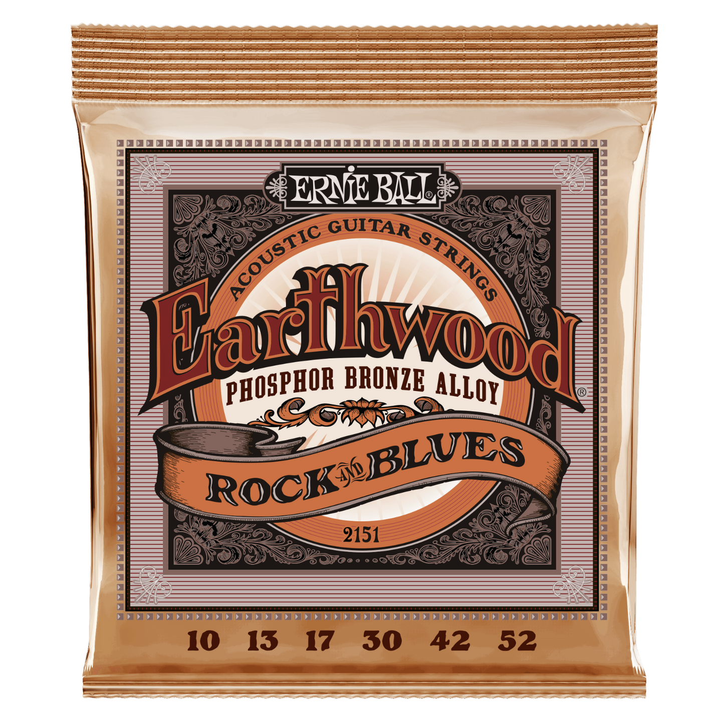 Ernie Ball PHOSPHOR Bronze Rock and Blues 10-52 Acoustic Guitar Strings 2151