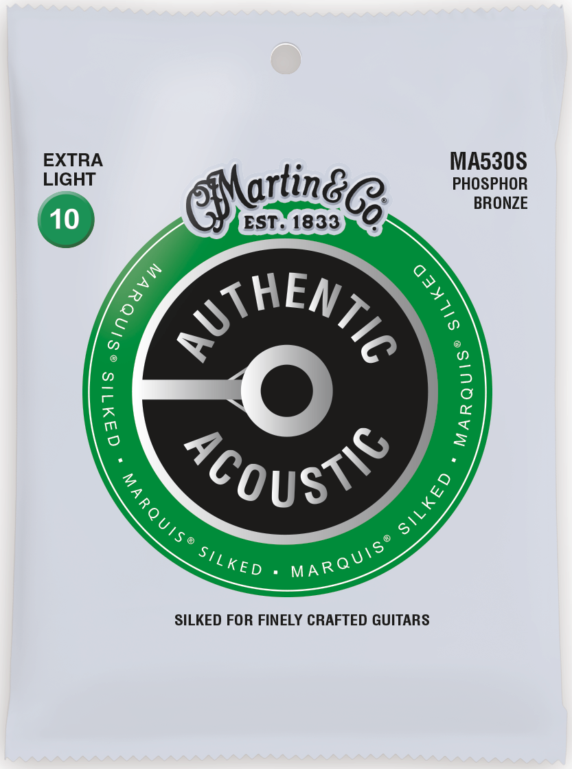 Martin Marquis Silked 10-47 Ex Light Phos Bronze Acoustic Guitar Strings MA530S
