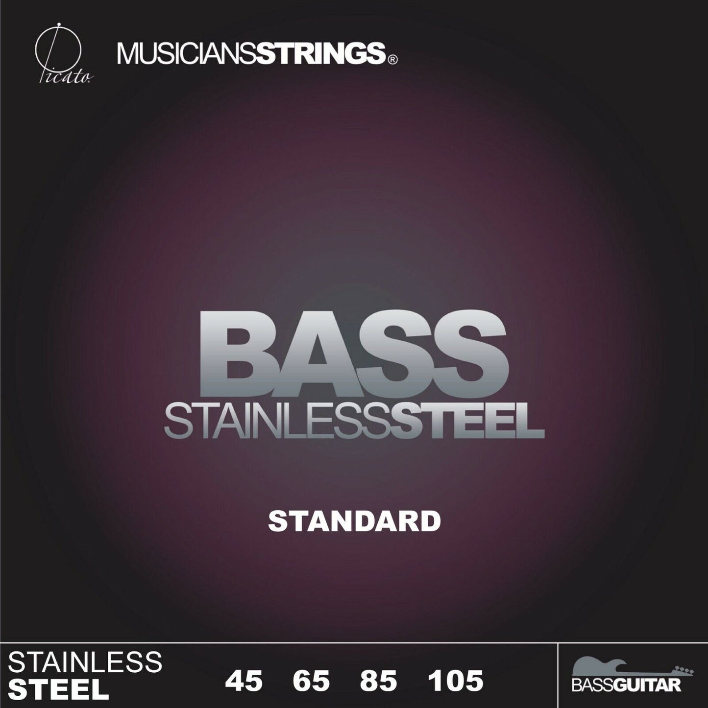 Picato 4 String Round Wound Stainless Steel 45-105 Long Scale Bass Strings 96646