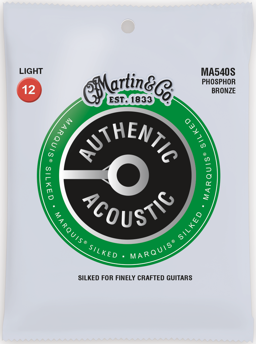 Martin Marquis Silked 12-54 Light Phosphor Bronze Acoustic Guitar Strings MA540S