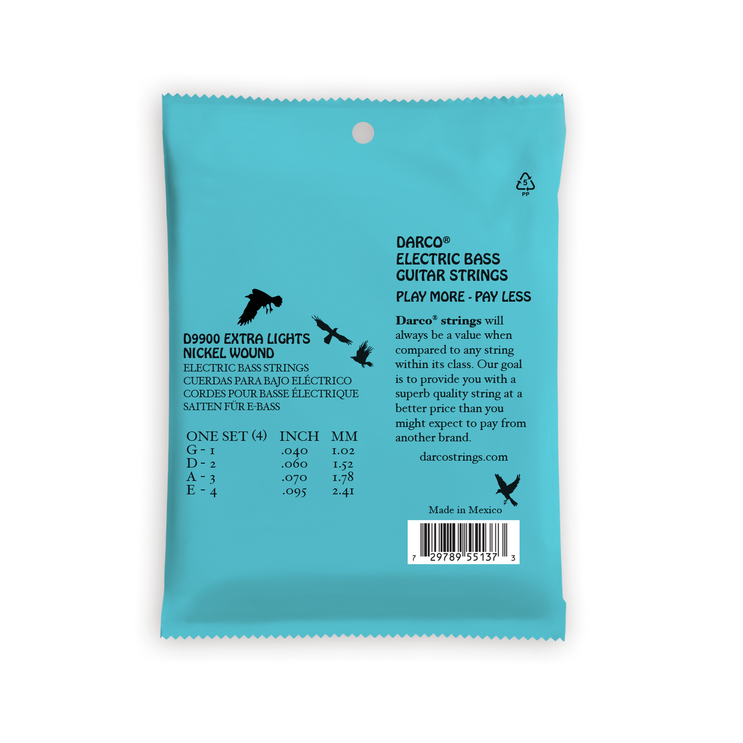 Darco by Martin Nickel Wound 4 & 5 Bass Guitar Strings