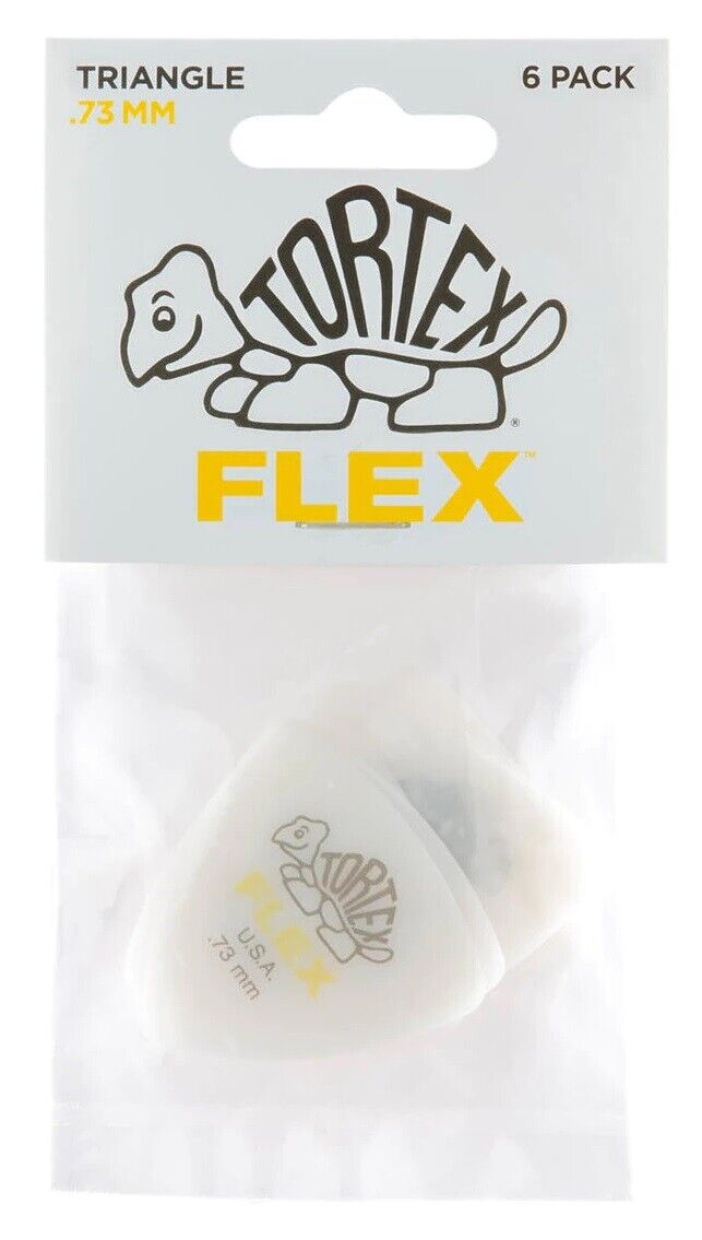 Jim Dunlop Tortex Flex Triangle .73mm Plectrums - 456P073 - (Bag of 6 Picks)