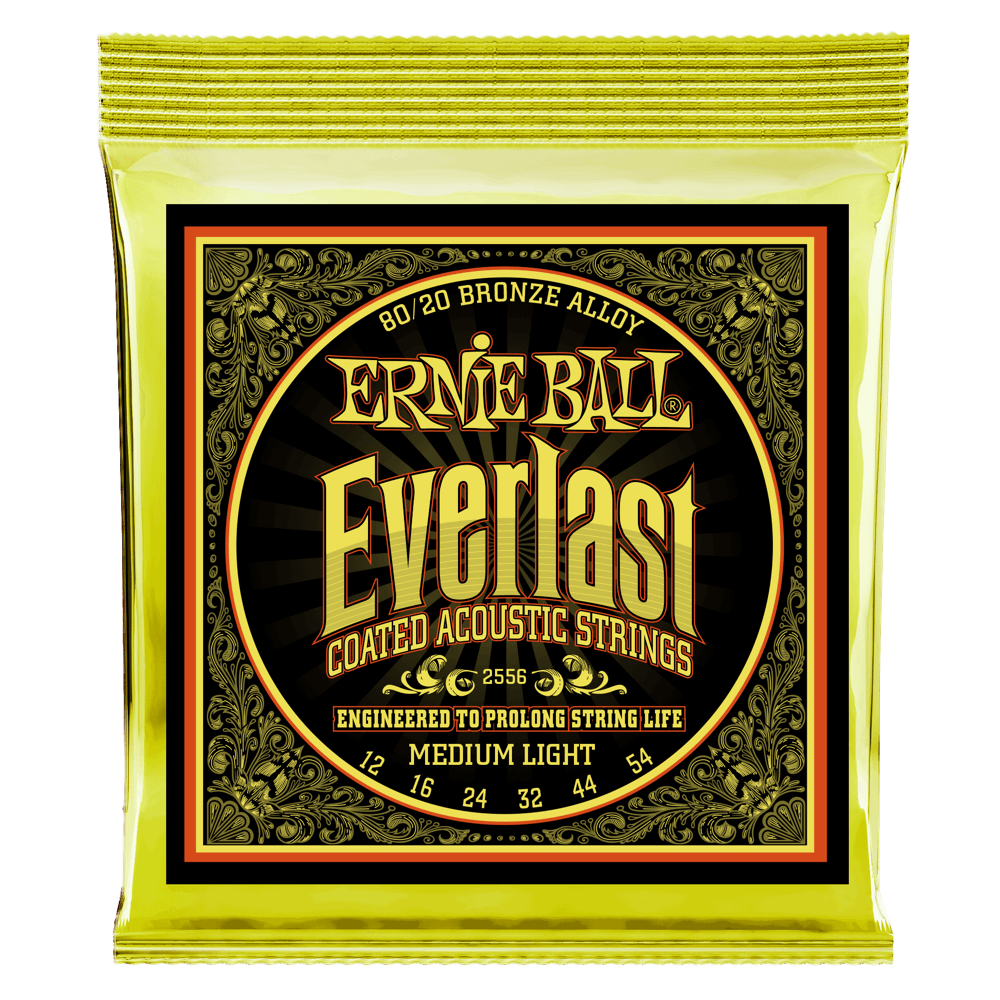 Ernie Ball Everlast COATED 80/20 Bronze Medium Light 12-54 Acoustic Strings 2556