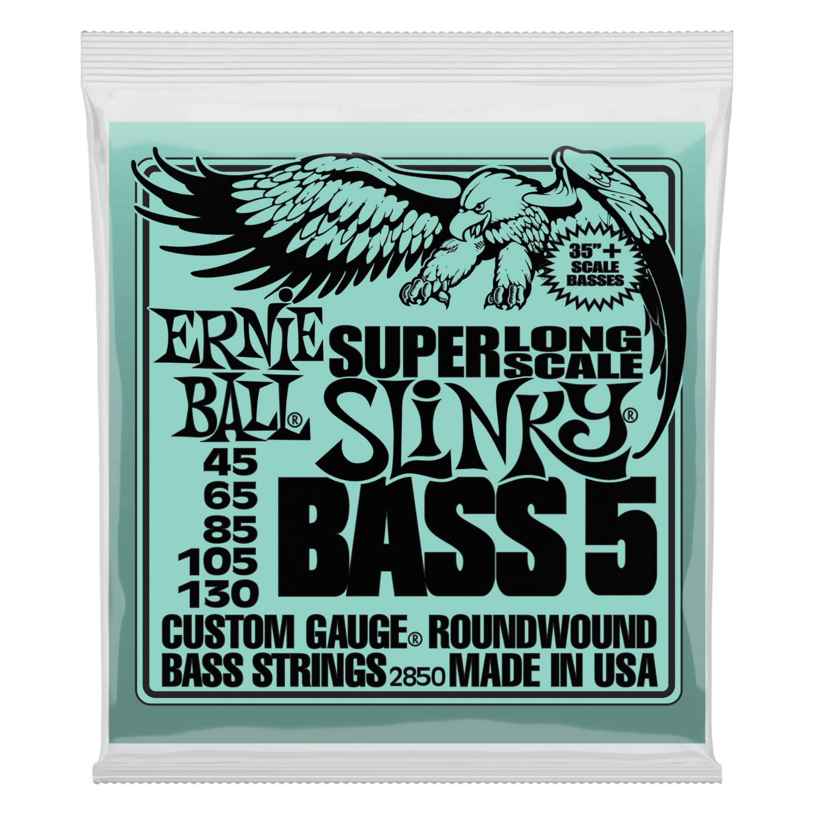 Ernie Ball 5 String Slinky Nickel Bass Strings Super Regular Power Super Long