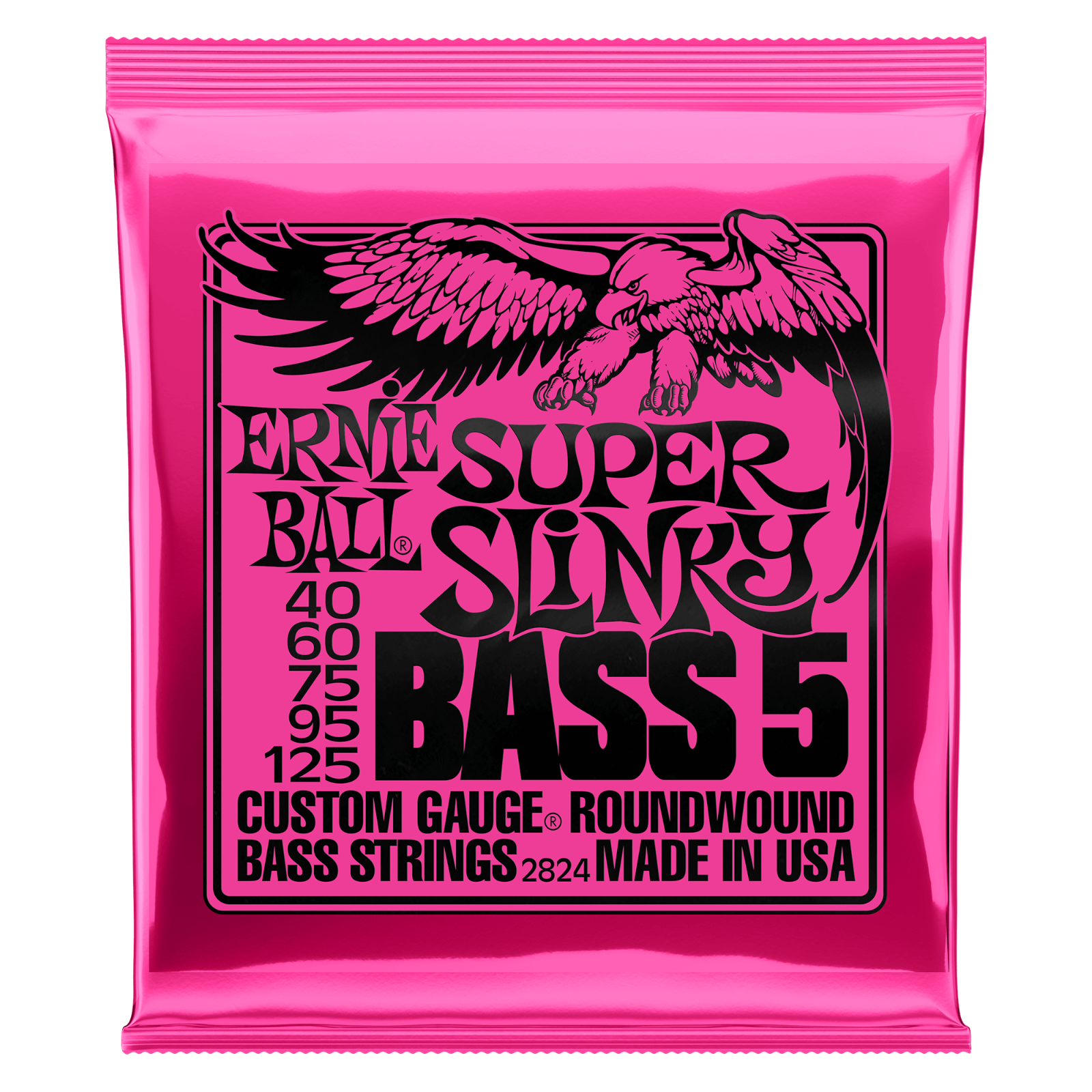 Ernie Ball 5 String Slinky Nickel Bass Strings Super Regular Power Super Long