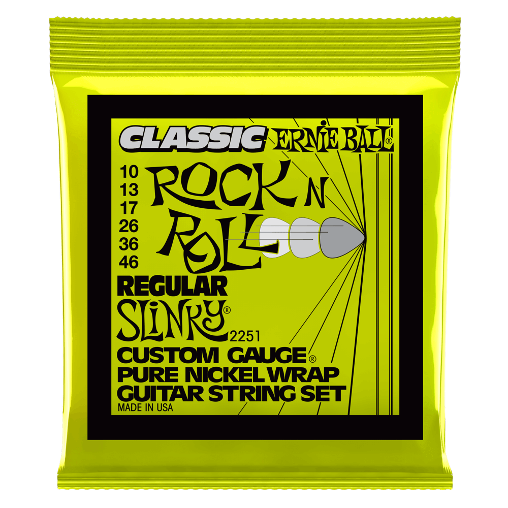 Ernie Ball Classic PURE NICKEL Regular Slinky 10-46 Electric Guitar Strings 2251