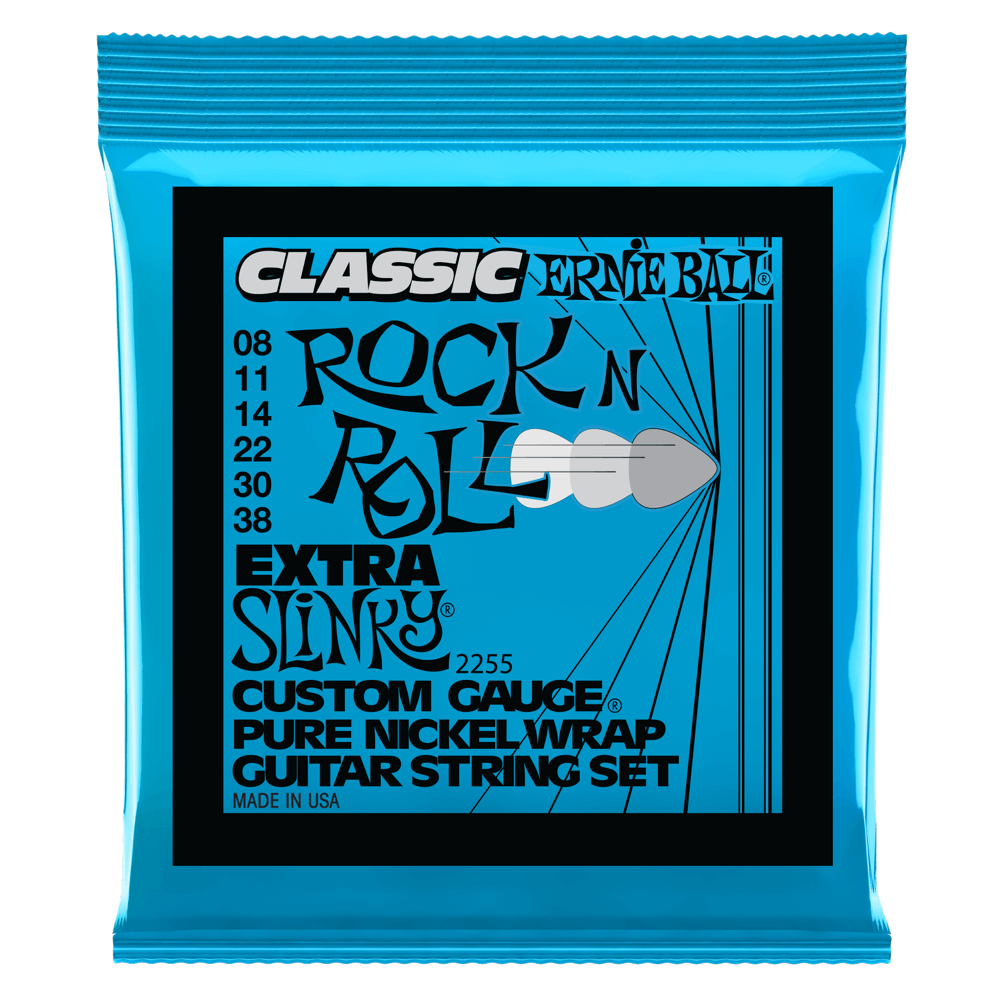 Ernie Ball Classic PURE NICKEL Extra Slinky 08-38 Electric Guitar Strings 2255