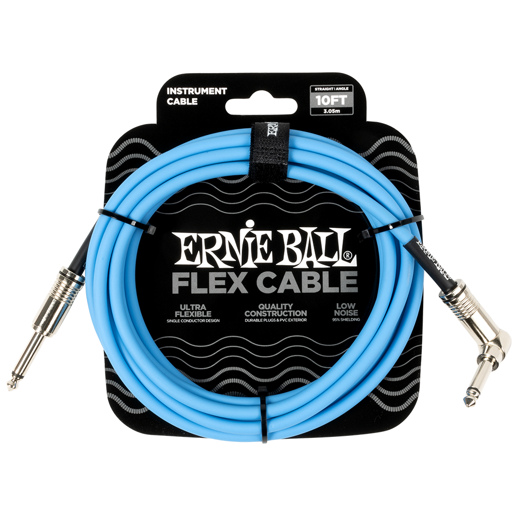Ernie Ball Flex Blue 10ft Guitar / Instrument Cable Lead