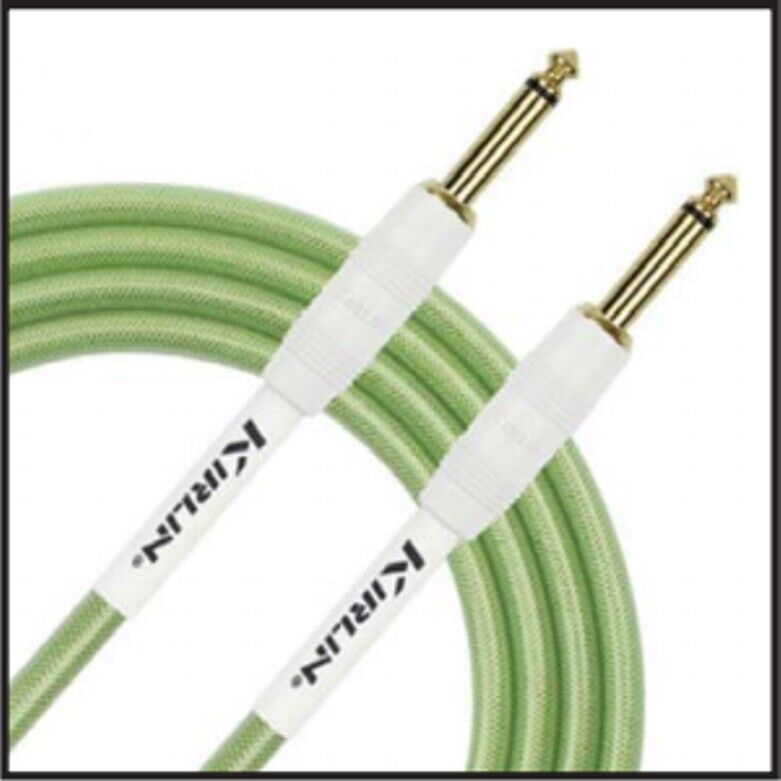 Kirlin 20ft Gel Series Pro Audio Green Guitar Lead - Str jack to jack