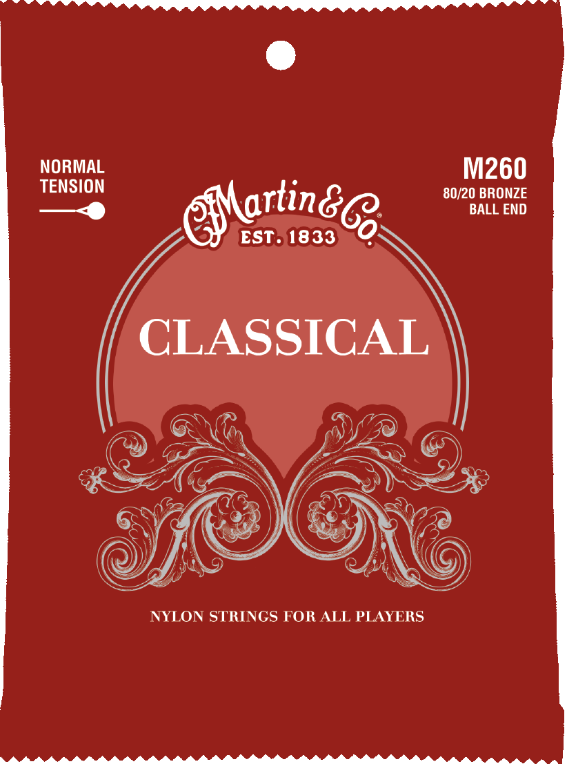 Martin Classical Bronze Wound 28-43 Normal Tension Ball End Guitar Strings M260