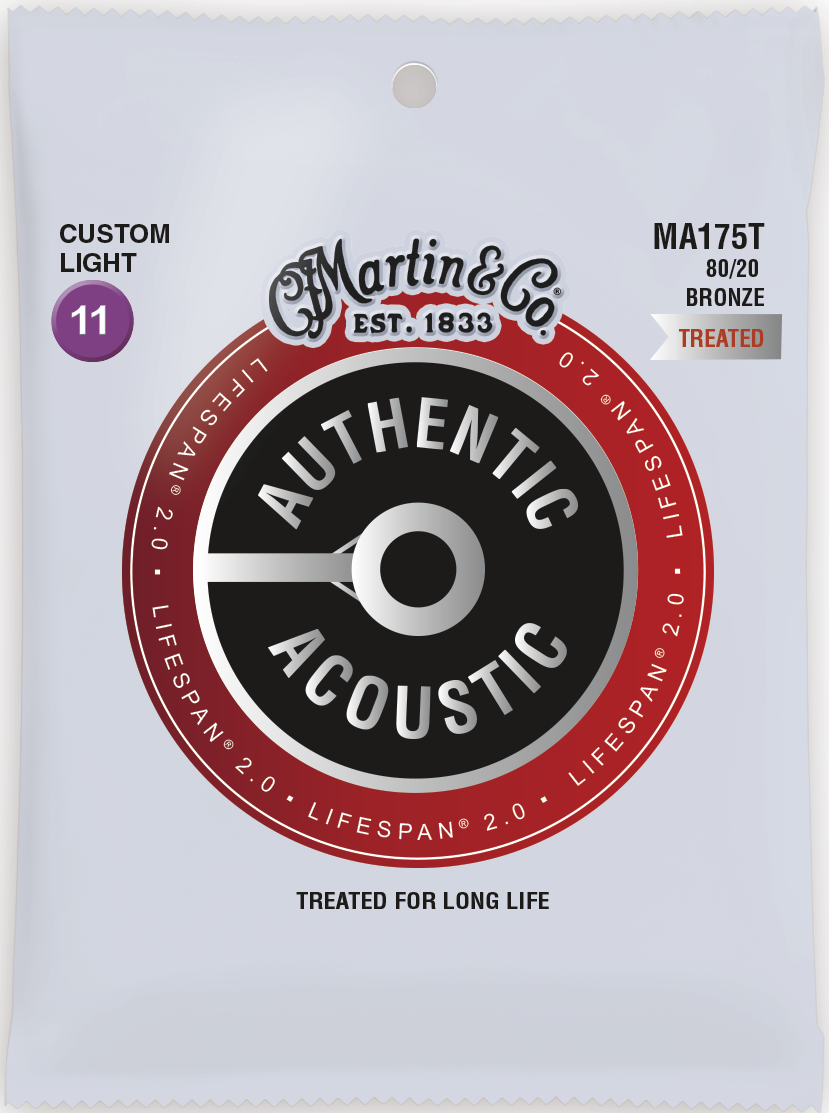 Martin Lifespan 2.0 Treated 11-52 Ct Light 80/20 Bronze Acoustic Guitar Strings