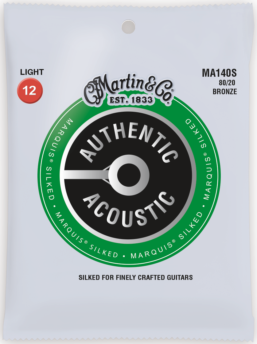 Martin Marquis Silked 12-54 Light 80/20 Bronze Acoustic Guitar Strings MA140S