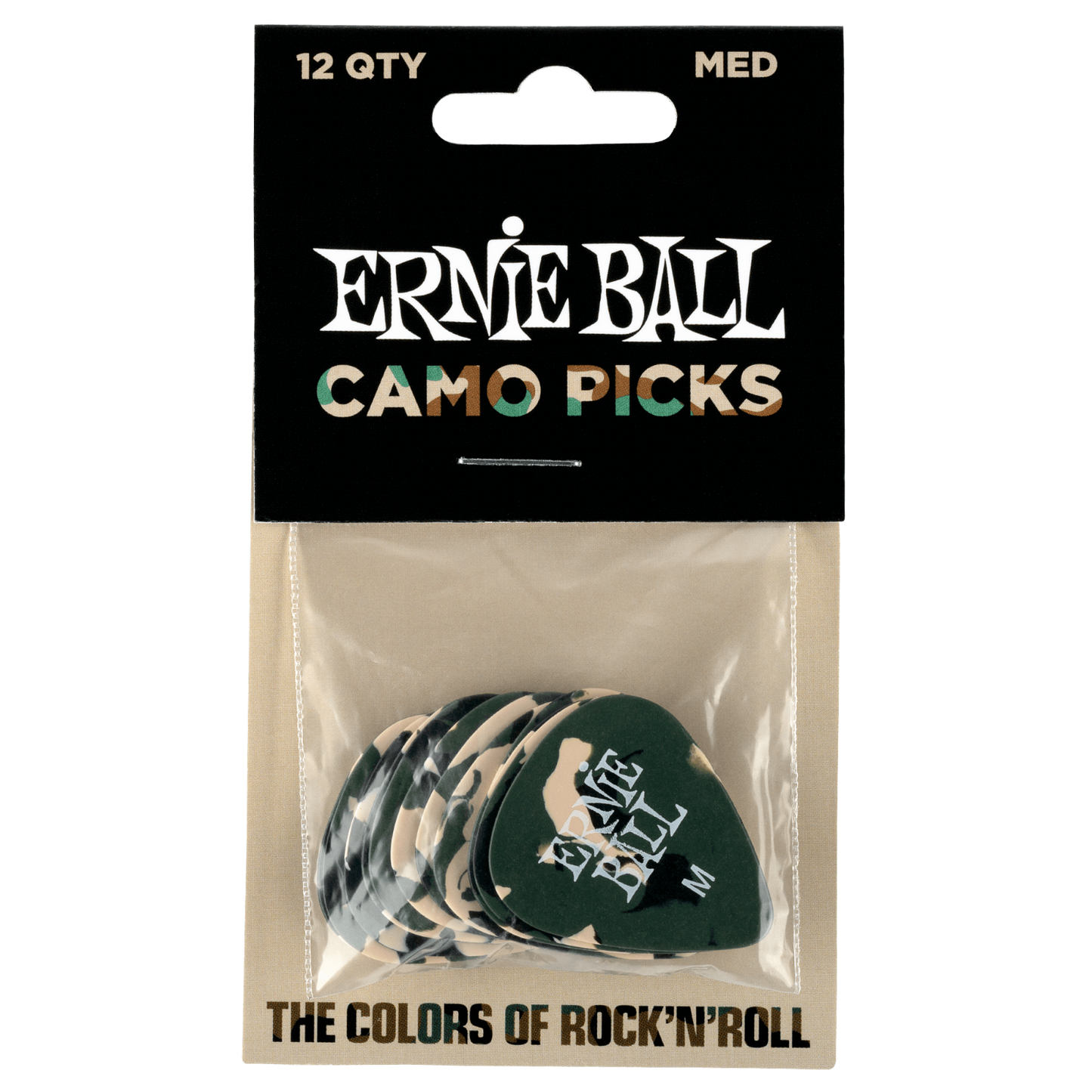Ernie Ball Camouflage Cellulose Plectrums - Bag of 12 Picks