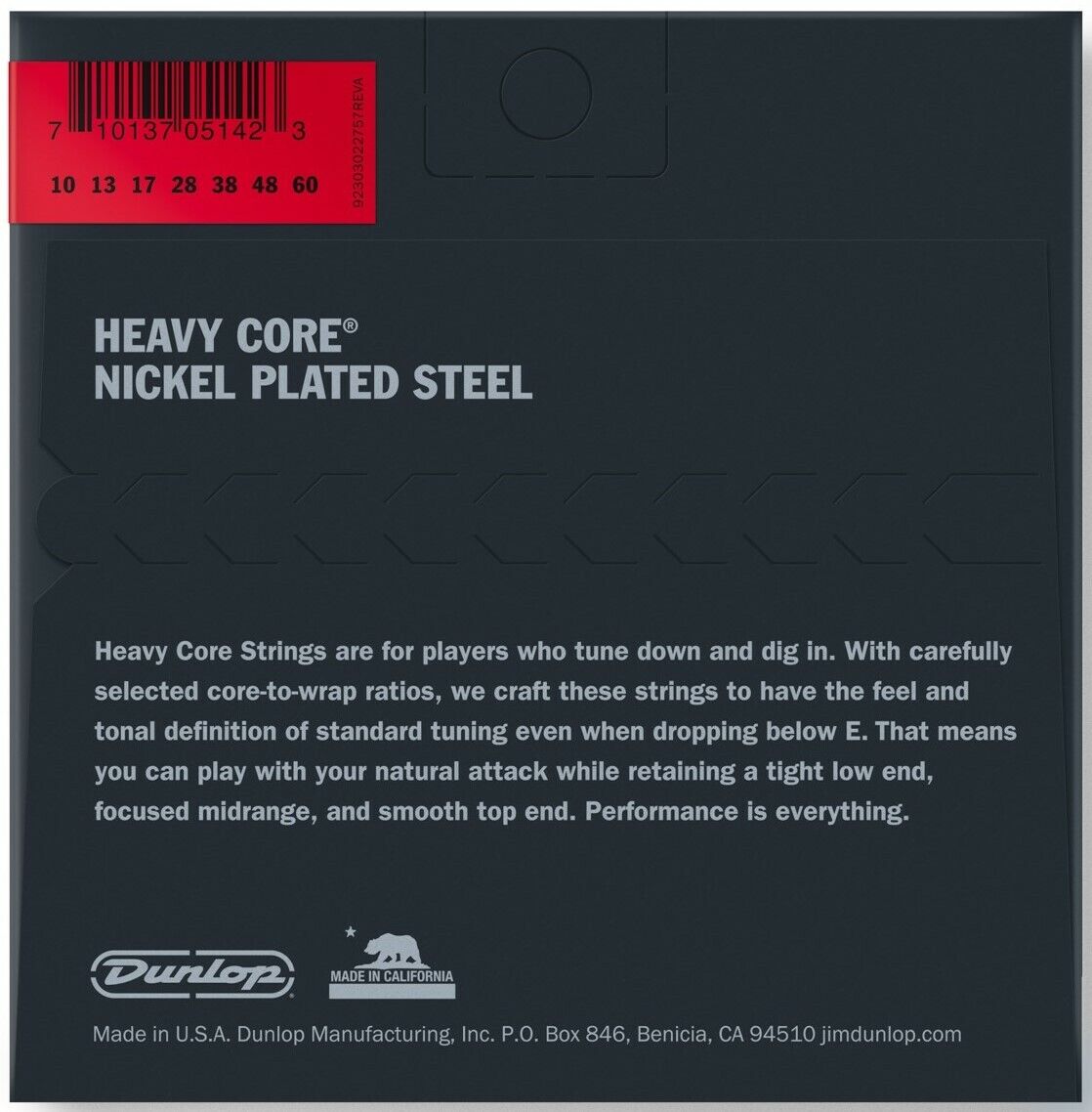Dunlop 7 String Heavy Core Nickel Wound 10-60 Heavy Electric Guitar Strings