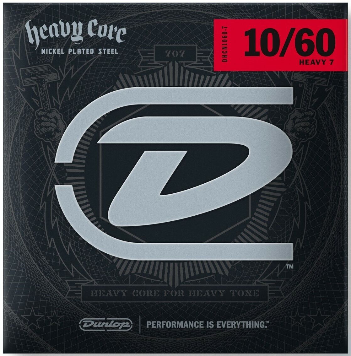 Dunlop 7 String Heavy Core Nickel Wound 10-60 Heavy Electric Guitar Strings