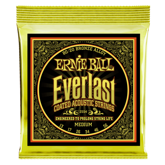 Ernie Ball Everlast COATED 80/20 Bronze Medium 13-56 Acoustic Strings 2554