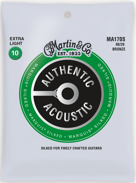Martin Marquis Silked 10-47 Ex Light 80/20 Bronze Acoustic Guitar Strings MA170S