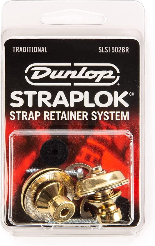 Dunlop Straplok Traditional Strap Retainers Brass Strap Locks SLS1502BR