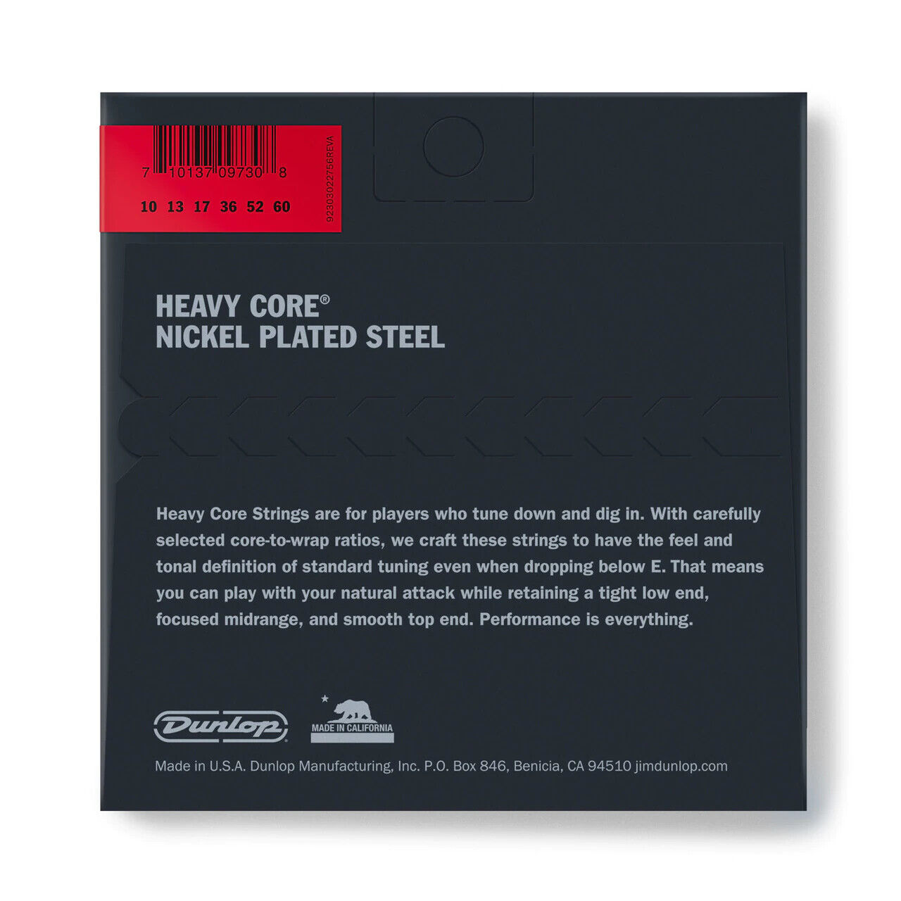 Dunlop Heavy Core Nickel Wound 10-60 Heavy Electric Guitar Strings DHCN1060-6