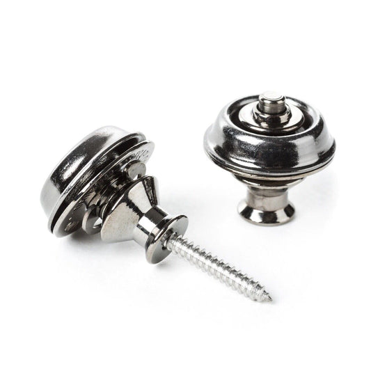 Dunlop Straplok Dual Design Vintage Black Nickel Strap Lock Retainers SLS1036BN