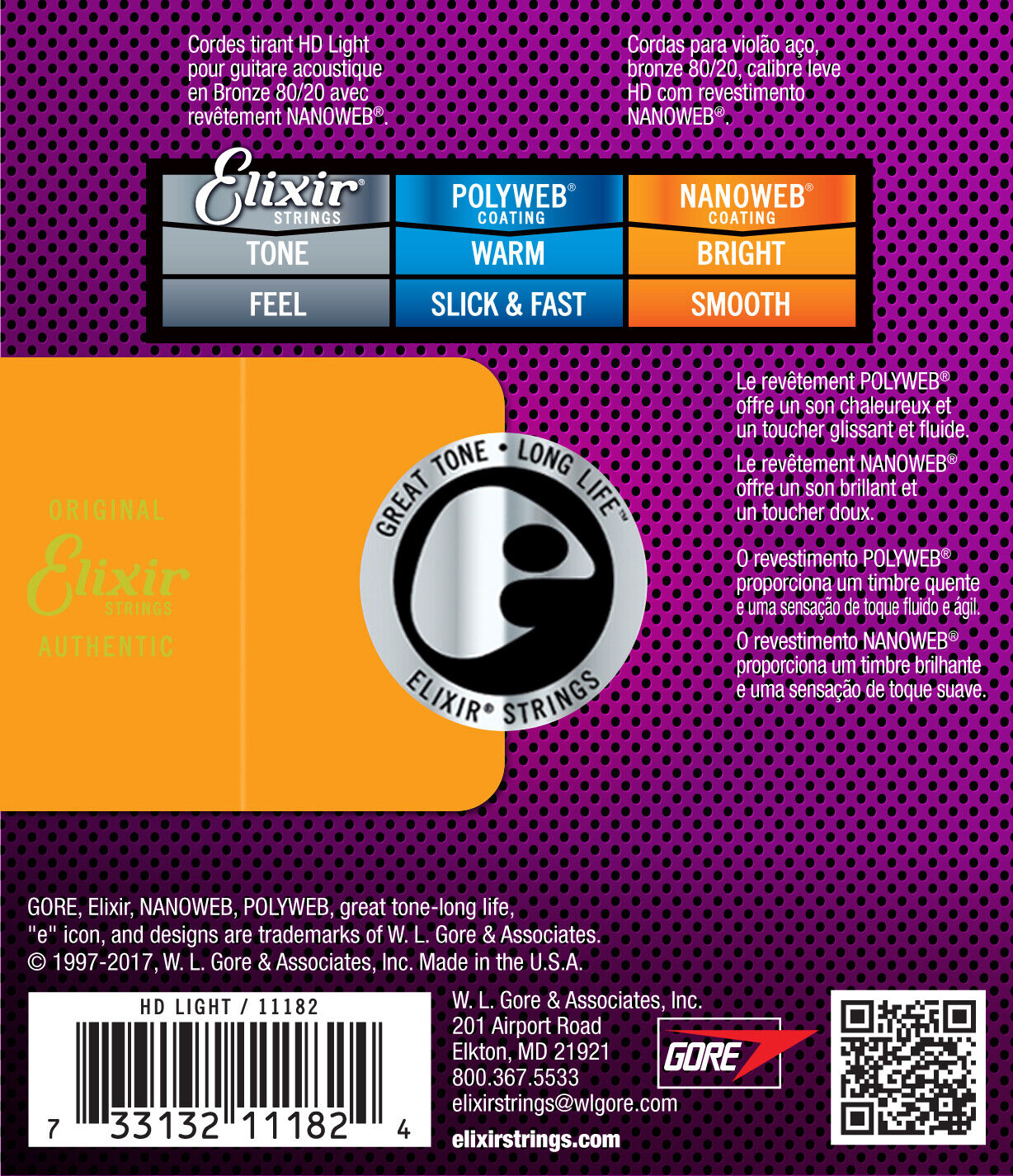 Elixir Nanoweb Coated 13-53 HD Light 80/20 Bronze Acoustic Strings 11182