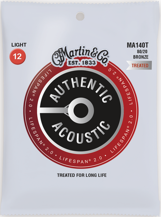 Martin Lifespan 2.0 Treated 12-54 Light 80/20 Bronze Acoustic Guitar Strings