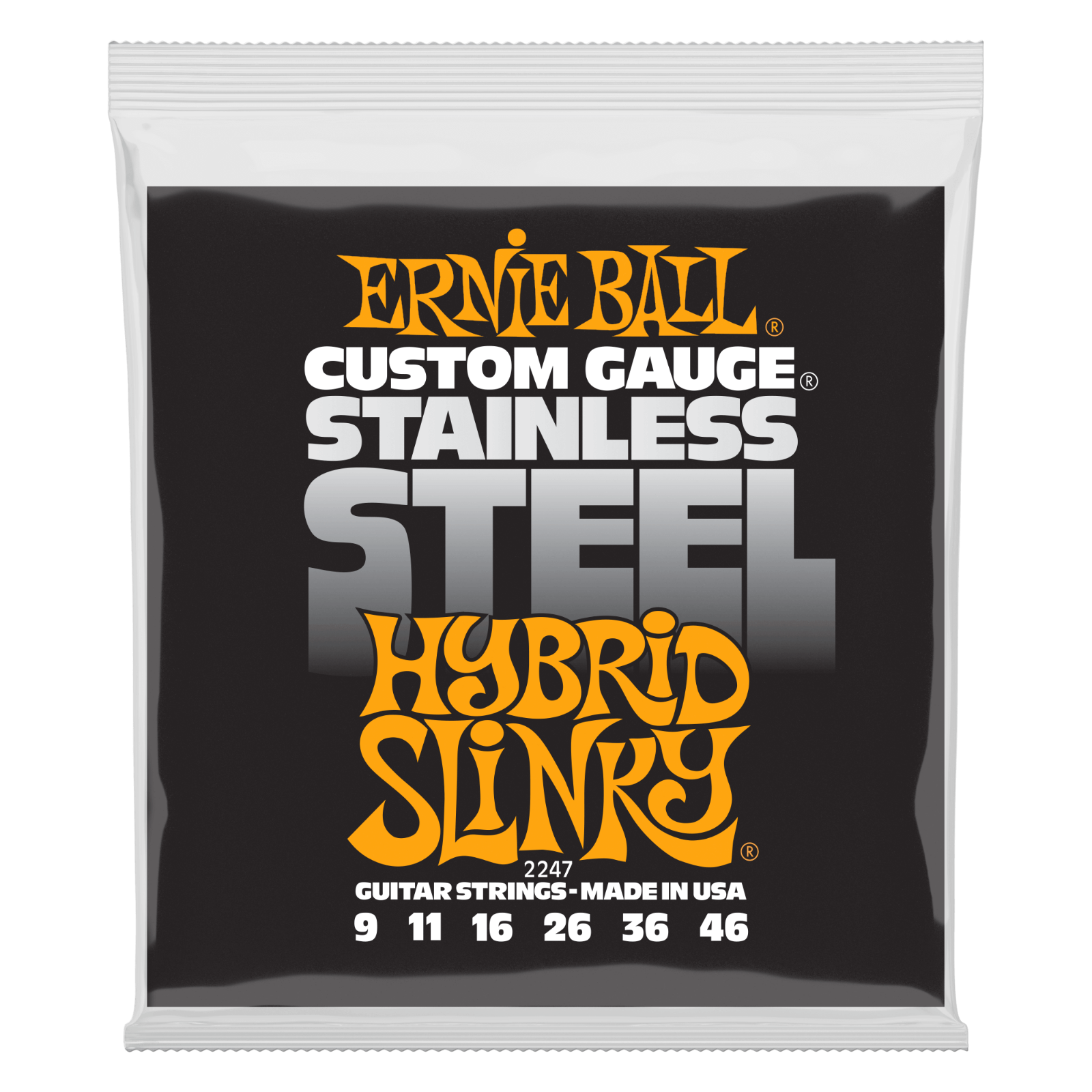 Ernie Ball Stainless Steel Hybrid Slinky 09-46 Electric Guitar Strings 2247