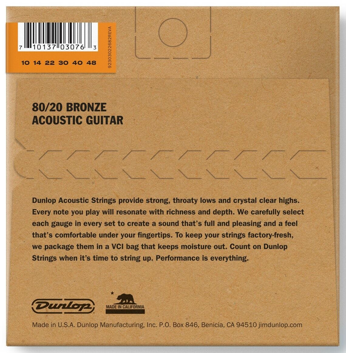 Dunlop 80/20 Bronze 10-48 Extra Light Acoustic Guitar Strings DAB1048