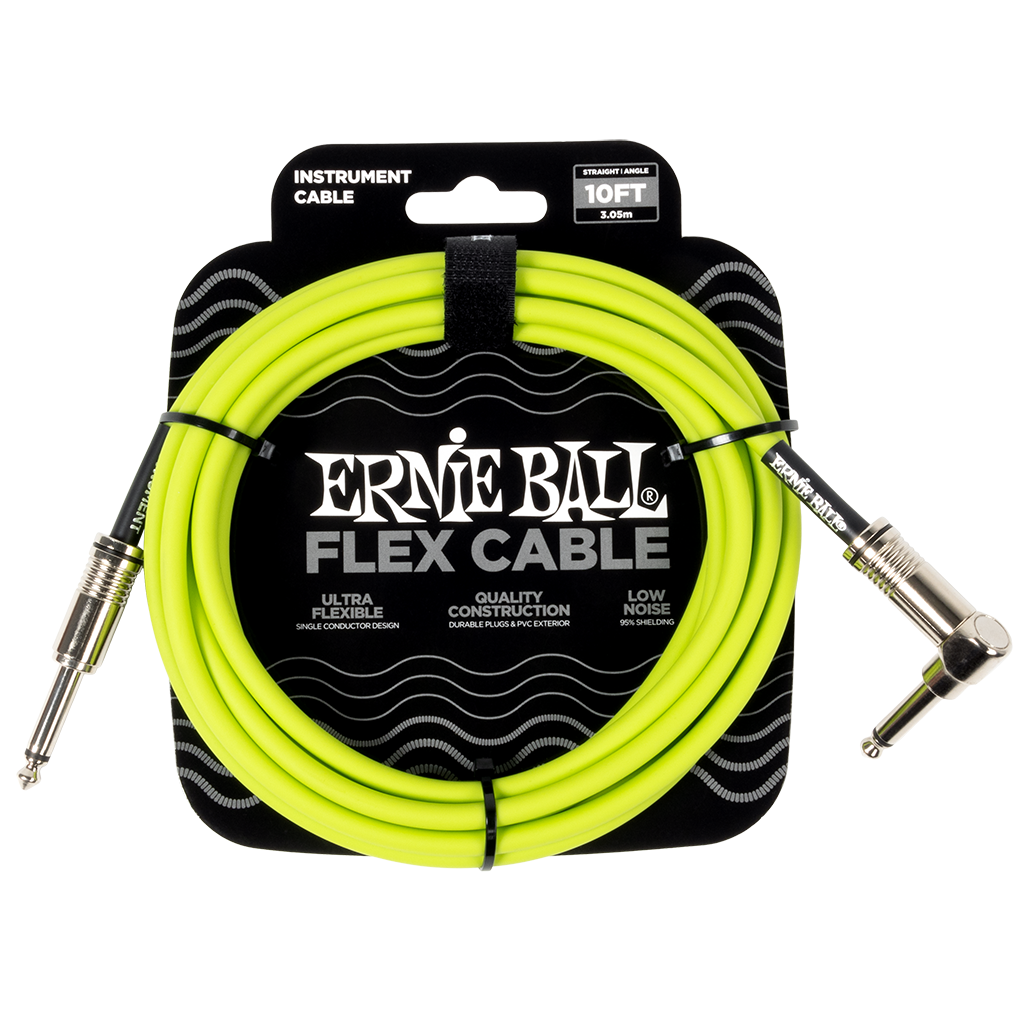 Ernie Ball Flex Green 10ft Guitar / Instrument Cable Lead