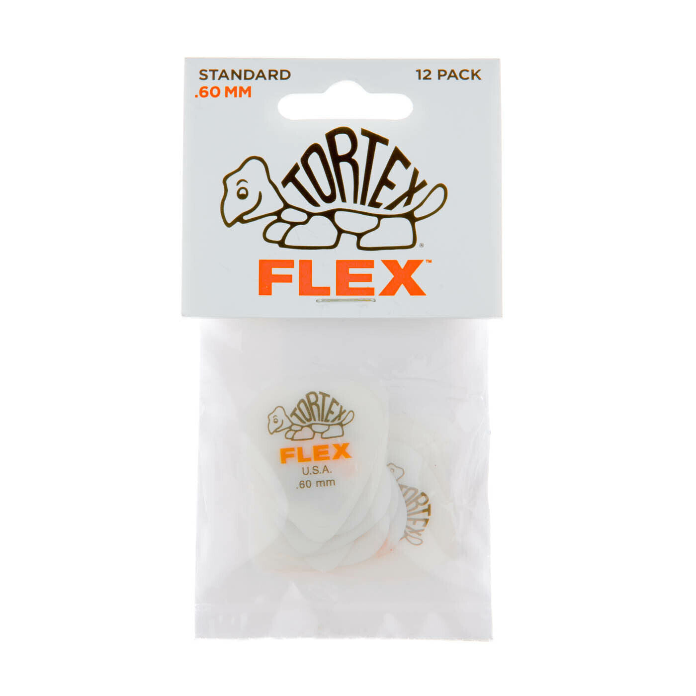 Jim Dunlop Tortex Flex Standard Grip 0.60mm Plectrums - (Bag of 12 Picks)