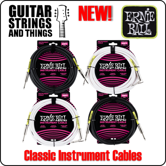 Ernie Ball 10ft & 20ft Ultraflex Classic Guitar / Instrument Cables / Leads