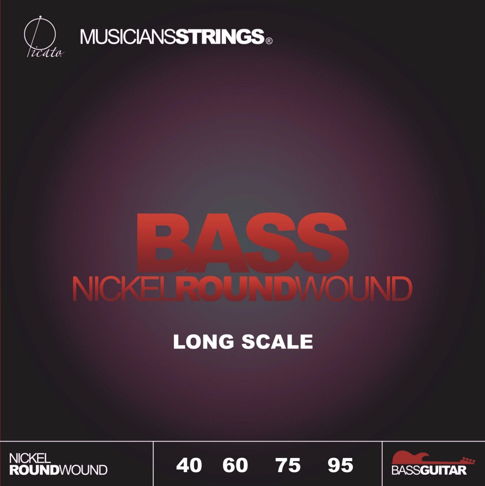 Picato Nickel Roundwound 40-95 Medium Bass Guitar Strings 97354 
