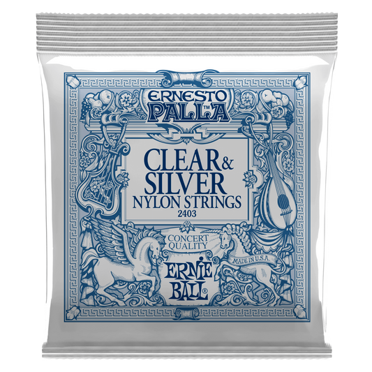Ernie Ball Ernesto Palla Clear & Silver Nylon Classical Guitar Strings 2403