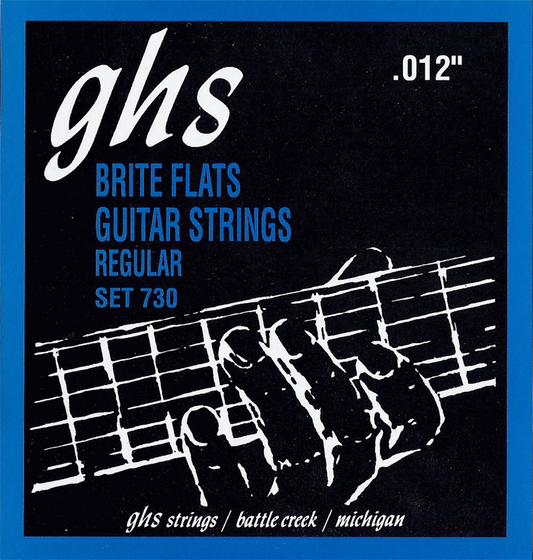 Ghs Brite Flats 12-54 Regular Flatwound Feel Electric Guitar Strings 730