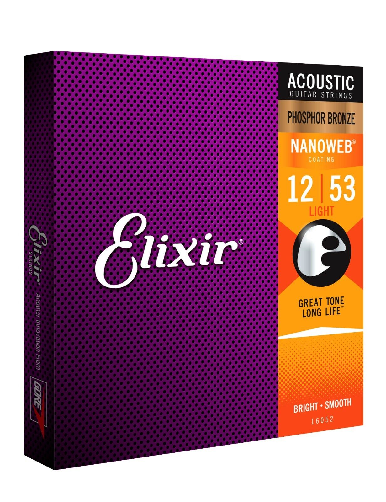 Elixir Nanoweb Coated 12-53 Light Phosphor Bronze Acoustic Strings 16052