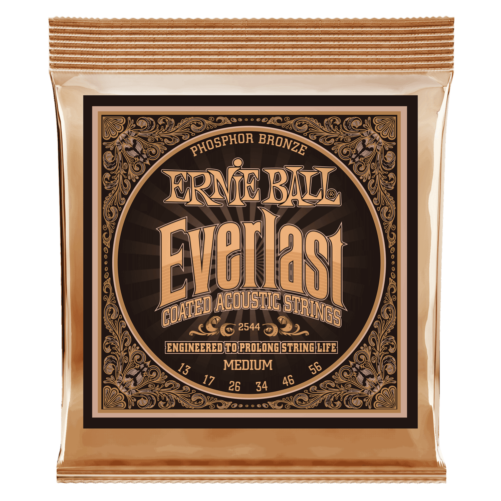 Ernie Ball Everlast COATED Phosphor Bronze Medium 13-56 Acoustic Strings 2544