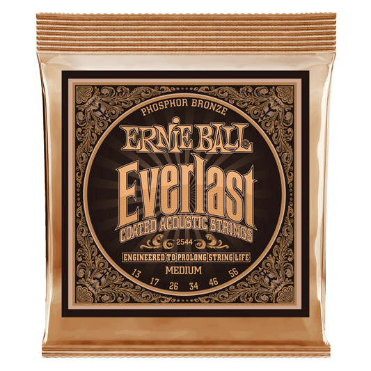 Ernie Ball Everlast COATED Phosphor Bronze Medium 13-56 Acoustic Strings 2544